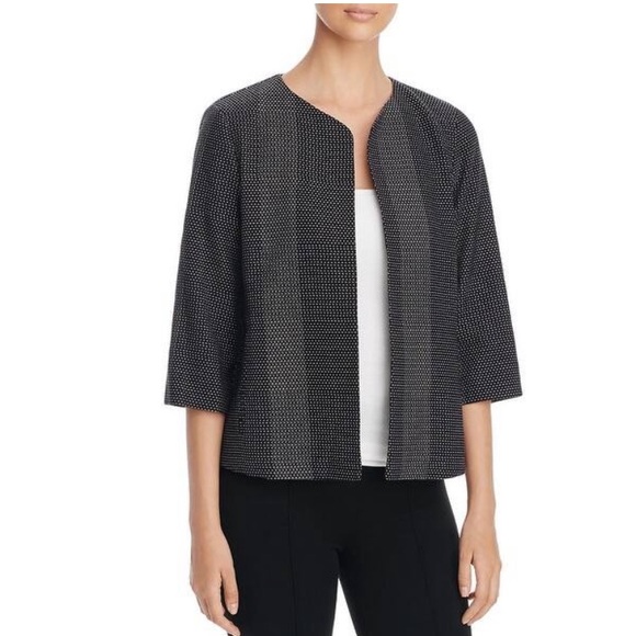 Eileen Fisher Jackets & Blazers - Eileen Fisher Pindot Collarless Open Blazer Size M